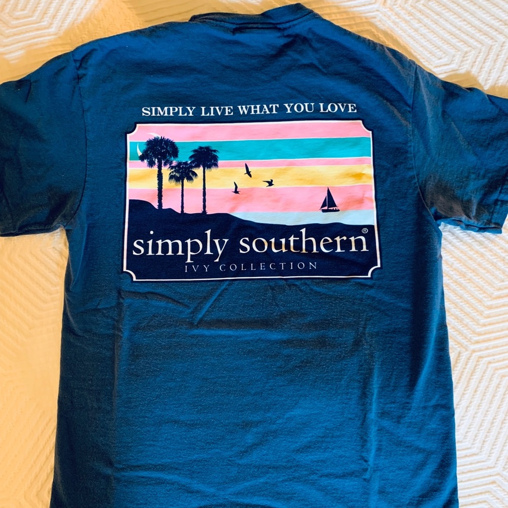 Simply Southern Light Navy Cotton Tee